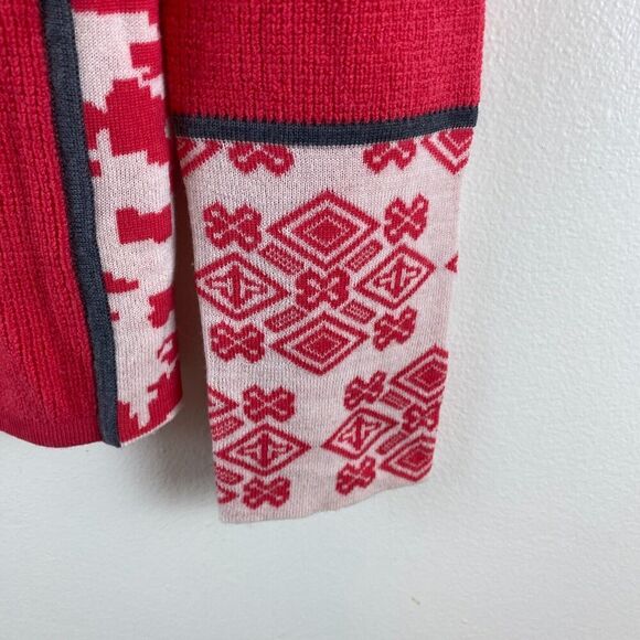 Krimson Klover Pullover Merino Wool Ski Sweater Sleigh Ride Elk Size M Red - Picture 3 of 10